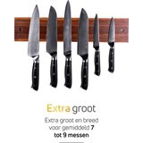 Magnetische messenhouder – Acacia Hout – Extra groot – 7 tot 9 messen – Messenstrip - VDN