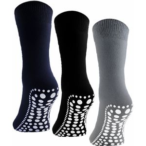 Budino - Huissokken - Anti slip - Maat 39-42 - 1 paar - Zwart