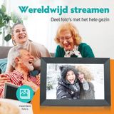 Digitale fotolijst met WiFi en Frameo App 10 inch Pora – HD+ IPS Display – Zwart Micro SD – Touchscreen