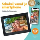 Digitale fotolijst met WiFi en Frameo App 10 inch Pora – HD+ IPS Display – Zwart Micro SD – Touchscreen