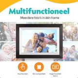 Pora Digitale Fotolijst - 10.1 inch - WiFi - Frameo App - Zwart Hout