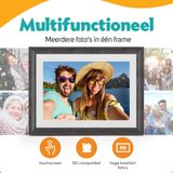 Digitale fotolijst met WiFi en Frameo App – 10 inch Pora – HD+ IPS Display – Wit/Bruin Micro SD – Touchscreen