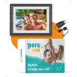 Digitale fotolijst met WiFi en Frameo App – 10 inch Pora – HD+ IPS Display – Wit/Bruin Micro SD – Touchscreen