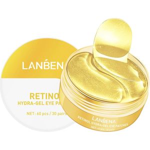 LANBENA - Collageen Oogmasker - 24K Goud Oog Masker Patch - 60 Stuks (30 Paar) - Wallen En Donkere Kringen Wegwerken - Anti Age