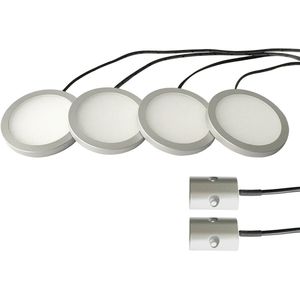 LETT® Opbouw LED Spotjes met Dubbele Deursensor - Set van 4 Lampjes - Automatische Kastverlichting