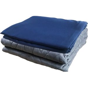 Verzwaringsdeken Set Bamboe 7 KG Weighted Blanket Beter Slapen – Wasbare Hoes Bamboe – 200 x 140 – Donkerblauw