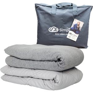 Verzwaringsdeken Set Bamboe 6 KG Weighted Blanket Beter Slapen – Wasbare Hoes Bamboe – 200 x 140 – Grijs