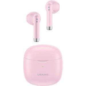 Usams IA04 - Draadloze in-ear oordopjes - earbuds - Bluetooth 5.0 - USB-C - Mini TWS draadloze koptelefoon met oplaadcase - Roze