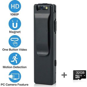 Narvie - Premium Mini Verborgen Camera Incl. 32GB Geheugenkaart -Foto's en video' s- Draagbare Spy Camera -  Webcam - Beweging Sensor - Oplaadbaar - Zwart