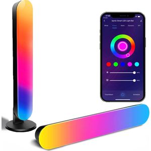 Iqonic Slimme LED Lamp - Smart RGB Light Bar - Tafellamp - 2 Stuks - Met App - Google Home en Alexa