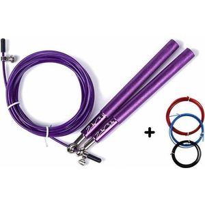 ZaCia Professioneel Crossfit & Fitness Springtouw Paars incl. opbergzakje en extra springtouw - Sport - Fit - Speed Rope - Springtouw Volwassenen - Sport touwen - Verstelbaar - Cardio Apparatuur - Afvallen - Springtouw Voor Beginners - CrossFit