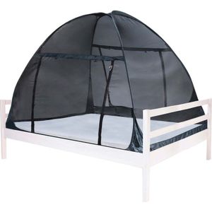 Deryan Bedtent Pop Up klamboe - 200x180cm - Hoogste kwaliteit Muggennet Muskietennet 1mm gaas - Zwart