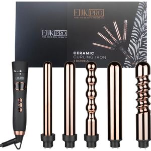 EIJK PRO - 5 in 1 krultang met opzetstukken - Krultangen - Hair Curler - Rose