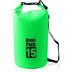 Ocean Pack 15 liter - Groen - Drybag - Outdoor Plunjezak - Waterdichte zak - Felgroen