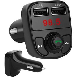 Bluetooth FM Transmitter - Bluetooth Carkit - 2x Fast Charge USB poort - AUX Kabel - Micro SD - USB stick - Autolader - LCD scherm - Muziek - Bellen - Interieur - Auto accessoires - Mint Groen