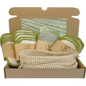 Wasbare wattenschijfjes 12+2 stuks met gratis waszakje - Bamboe - Charcoal - Makeup