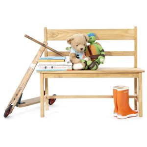 Houten Kinderbank - L80 x B30 x H68 cm - Van onbehandeld mooi glad geschuurd teakhout