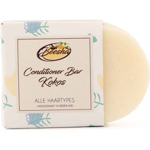 Beesha Conditioner Bar Kokos | 100% Plasticvrije en Natuurlijke Verzorging | Vegan, Sulfaatvrij en Parabeenvrij | CG Proof