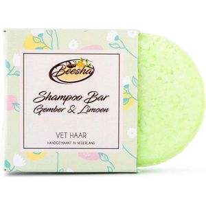Beesha Shampoo Bar Gember & Limoen | 100% Plasticvrije en Natuurlijke Verzorging | Vegan, Sulfaatvrij en Parabeenvrij | CG Proof