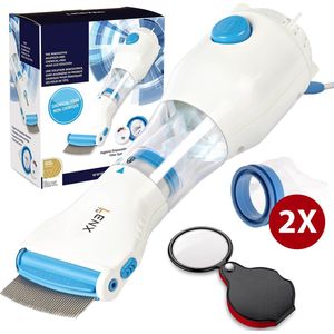 Lenx Elektrische Luizenkam - Luizenkammen - Vlooienkam - Luizenkam Elektrisch - Netenkam - Gratis Vergrootglas