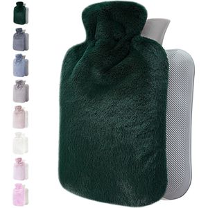 Qomfor Kruik met Extra Zachte Hoes - 1.8L Inhoud - Warmwaterkruik voor Pijnverlichting en Ontspanning - Groen