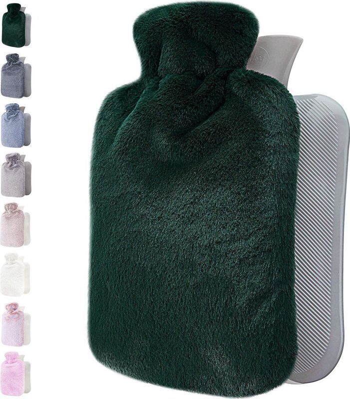 Qomfor Kruik met Extra Zachte Hoes - 1.8L Inhoud - Warmwaterkruik voor Pijnverlichting en Ontspanning - Groen