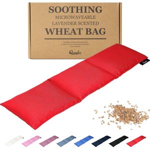 Qomfor - Pittenzak met Zachte Katoenen Hoes - Langwerpig 46 x 12 cm - Graan & Lavendel Gevuld - Rood