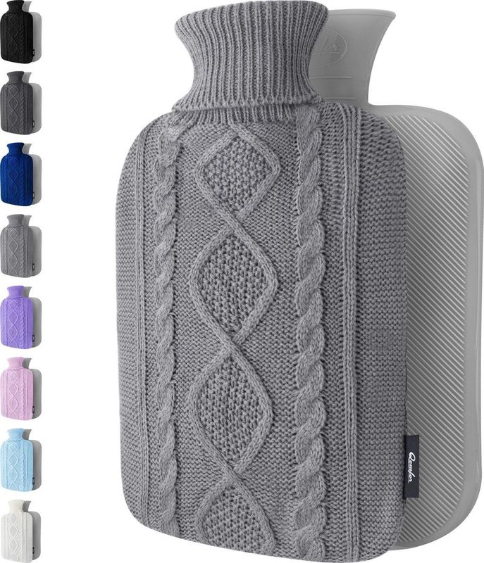 Qomfor - Warmwaterkruik - Grijs - 1.8 L - Zachte Premium Hoes