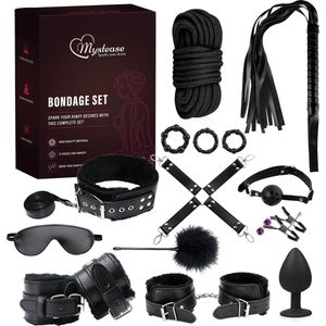 Mystease BDSM Bondage Set voor Koppels - Sex Toys Box Mannen & Vrouwen - Seksspeeltjes Koppel Vastbinden - 17 Delig