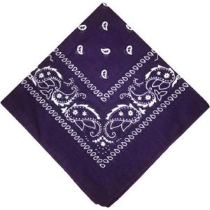 Bandana Paisley donker paars - 100% katoen - dark purple - Cotton - zakdoek - hoofdband - sjaaltje - accessoire - carnaval