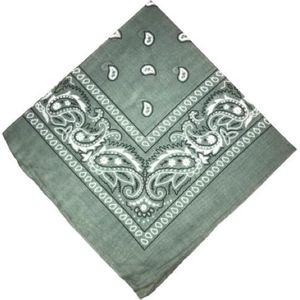 Bandana Paisley grijs - 100% katoen - grey - Cotton - zakdoek - hoofdband - sjaaltje - accessoire - carnaval