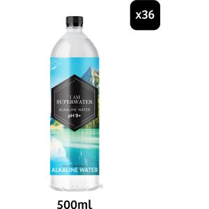 I am Superwater - Alkaline Water pH 9+ - Natuurlijk Bronwater - 500ml - 36-pack