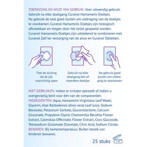 Curanol - Hamamelis Doekjes - 25st - Natuurlijke Ingrediënten - Biologisch Afbreekbaar