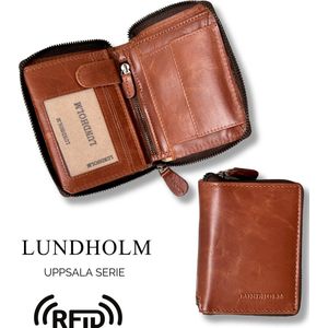 Lundholm portemonnee leer Uppsala serie - Dames - bruin cognac - RFID anti-skim