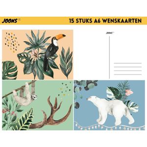 Joons Wenskaarten set blanco 15 stuks - kaartjes om te versturen A6 formaat - kaartenset kaartjes blanco