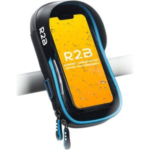 R2B Telefoonhouder fiets, scooter en motor waterdicht - Model Den Haag - Zwart/Blauw