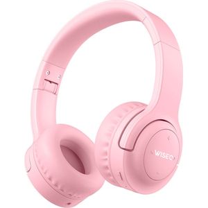Koptelefoon Kind met Bluetooth Koptelefoon Kind met Volumebegrenzing, Geluidsdempend en 38 uur Batterij - Roze - WiseQ