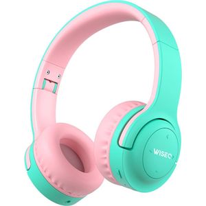 WiseQ HERO - Draadloze Koptelefoon - Mint Groen & Roze - Volumebegrenzing