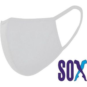SOX Mondmasker Kinderen OV wasbaar 60° in katoen met een 3D Druppelafstotende stof Wit met opening voor filter JUNIOR en Kinderen COVID 19 getest en goedgekeurd