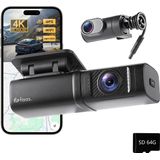 Faas - Dashcam - Zwart - 4K - Dual Dashcam - 64GB - G-sensor en Time-lapse Functie