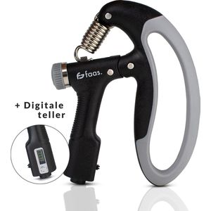 Verstelbare Handtrainer - 10 tot 100 KG - Digitale Teller - Handknijper Fitness - Vinger / Onderarm - Grip Trainer - Zwart