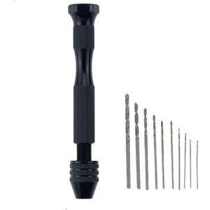WiseGoods Mini Boormachine - Handboormachine - Handboortje - Sieraden Boor - Inclusief 10 Boortjes - Zwart