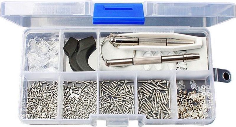 WiseGoods - Bril Reparatieset - Neuspads - Bril Schroevendraaier met Schroeven Set - Bril Onderdelen - Zonnebril