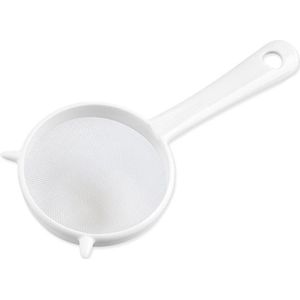 WiseGoods Meelzeef - Poederstrooier - Plastic Kefir Zeef - Kunststof Keuken Mesh Zeef - Metaalvrije - Ø 9cm - Wit