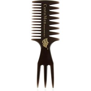 Haarkam Vork - 3 Way Kam - Grove Tanden Kam - Kapper Kam - Styling Tool - Haar Accessoire - Zwart