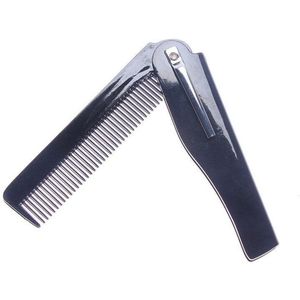 Opvouwbare Kam - vouwkam van plastic met handige clip - zwart