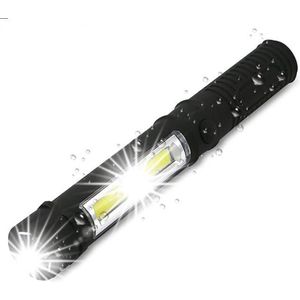 WiseGoods LED Werklamp - Mini Pen Met Licht - Zaklamp - Penlight met Magneet Bodem en Clip - Inspectielamp - Zwart