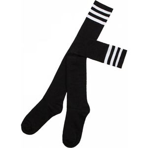 Thigh Highs Socks - Lapdance - Kneesocks - Hoge Kniesokken - Overknee Sokken - Sexy Sokken - Warme Hoge Sokken - 65 cm - Zwart /Witte Strepen