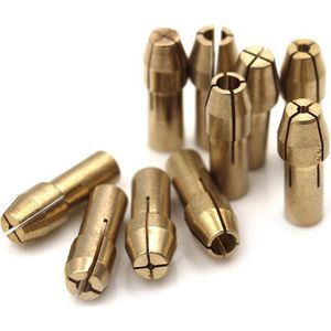 WiseGoods Schroefbit Boor Adapters - Geschikt voor Dremel - Bithouders - Boormachine Gereedschap - 0.5 - 3.2mm - Goud - 10 Delig