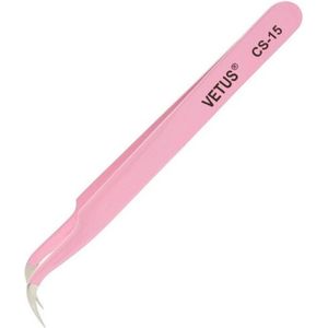 Wenkbrauw en Wimper Pincet - Wimperextensions - Nepwimpers - Mee Eters Verwijderen - Splinters - RVS - Roze